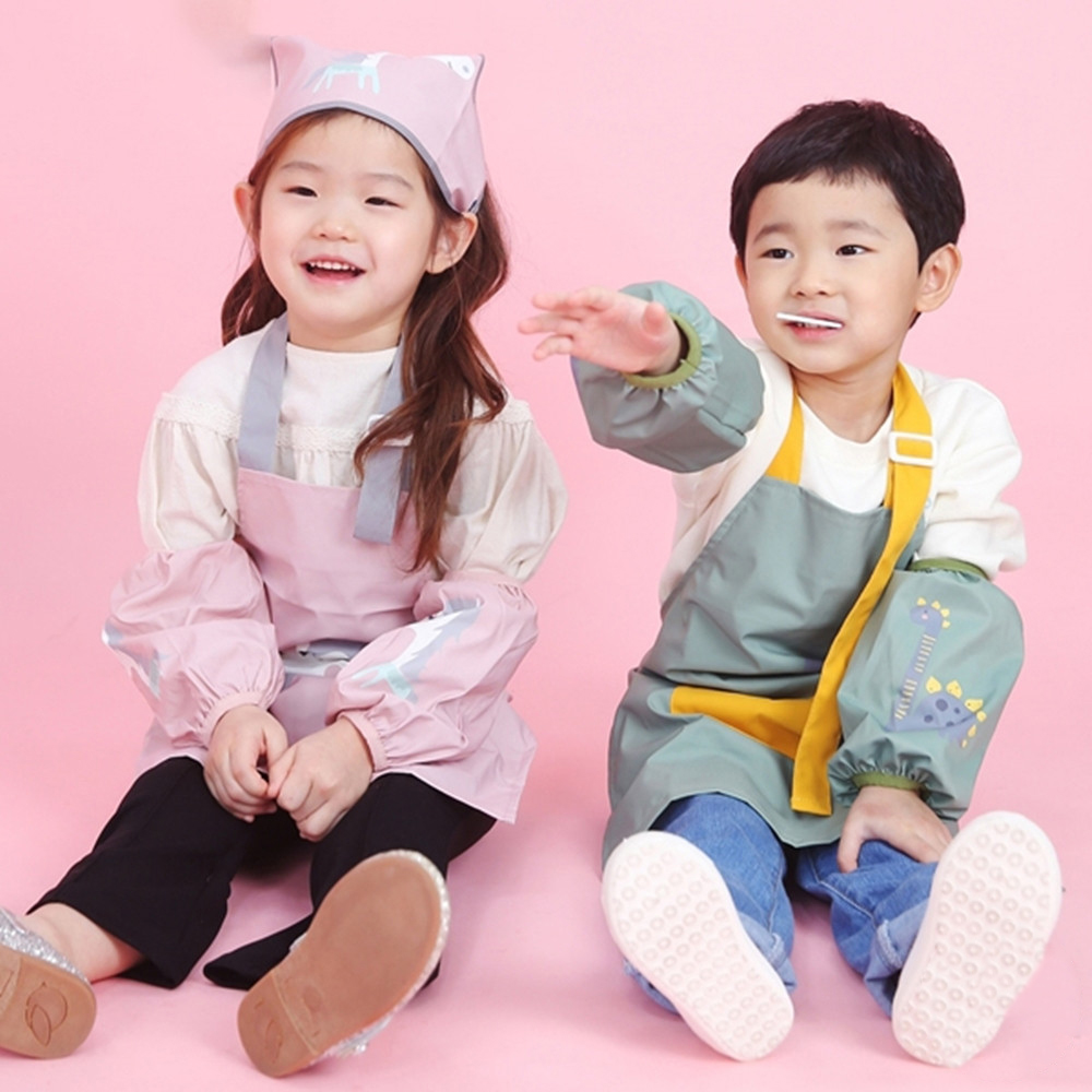 아기앞치마세트 유아 방수 미술가운 두건 팔토시 어린이집 준비물 모래놀이 갯벌체험 이미지 8