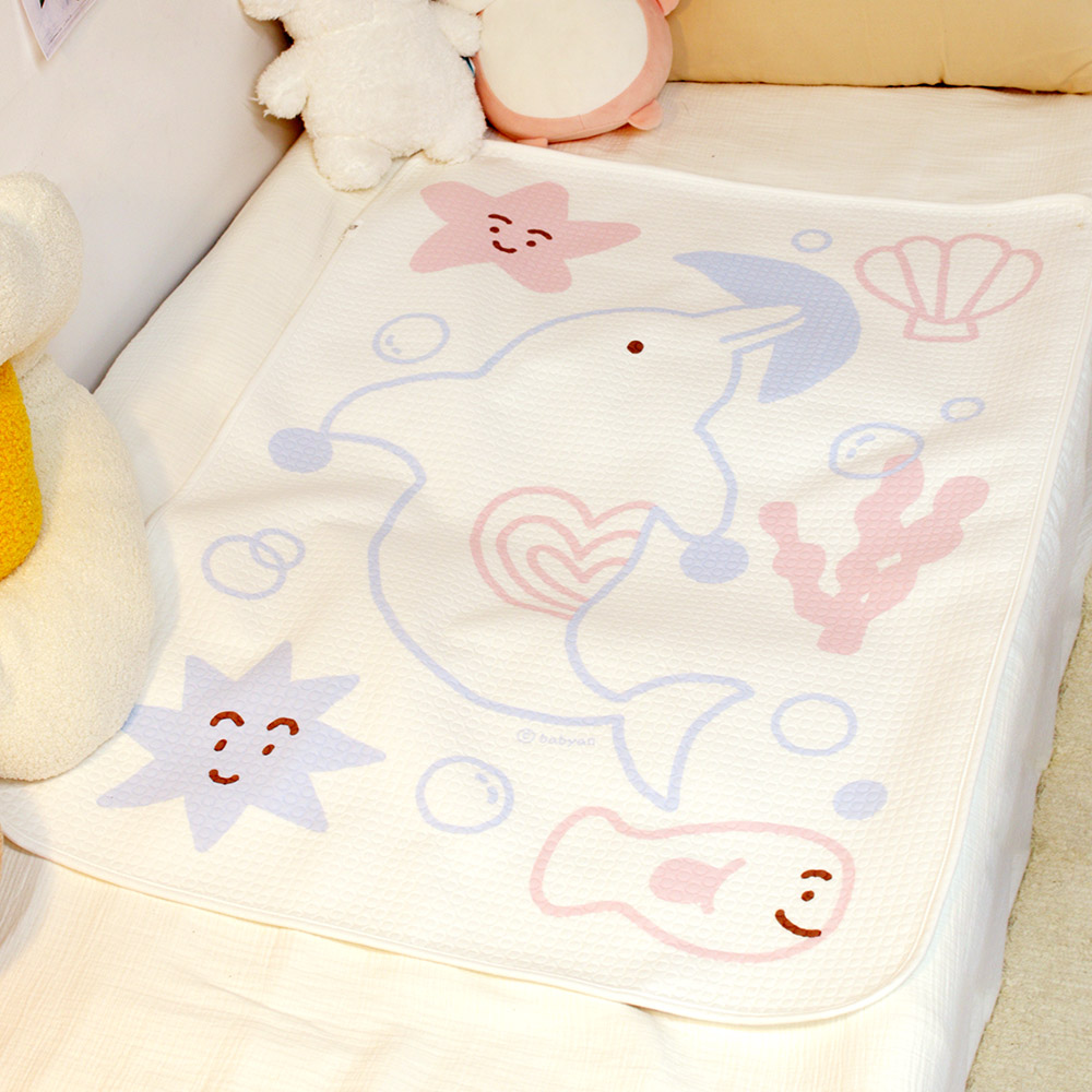 베이비앙 국내산 무형광 신생아 아기 유아 방수패드 실리콘 논슬립 방수요