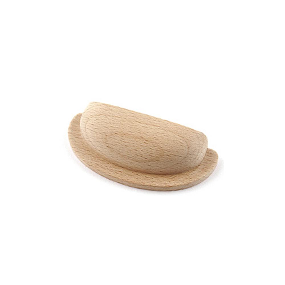 무도색 원목손잡이 가구손잡이 2구 반달형 피스간격43mm