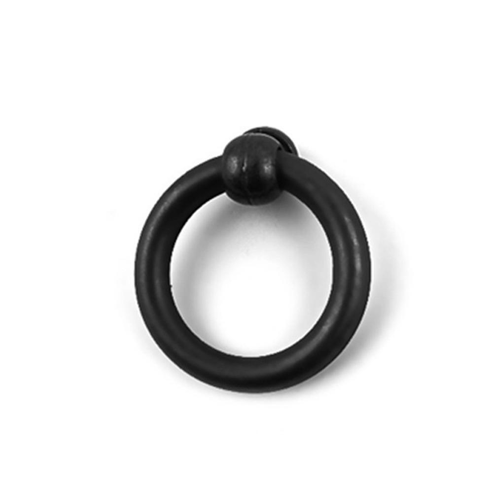 흑색무광 링고리 손잡이 아연합금 34mm 1구 가구용
