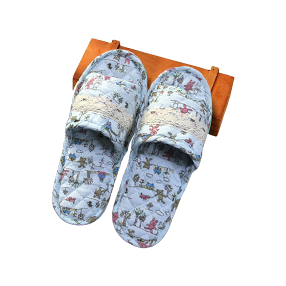 2중 일반형 퀼트 실내화 거실 집 면 슬리퍼 룸슈즈 이중 더블 패드 사무실 어린이집