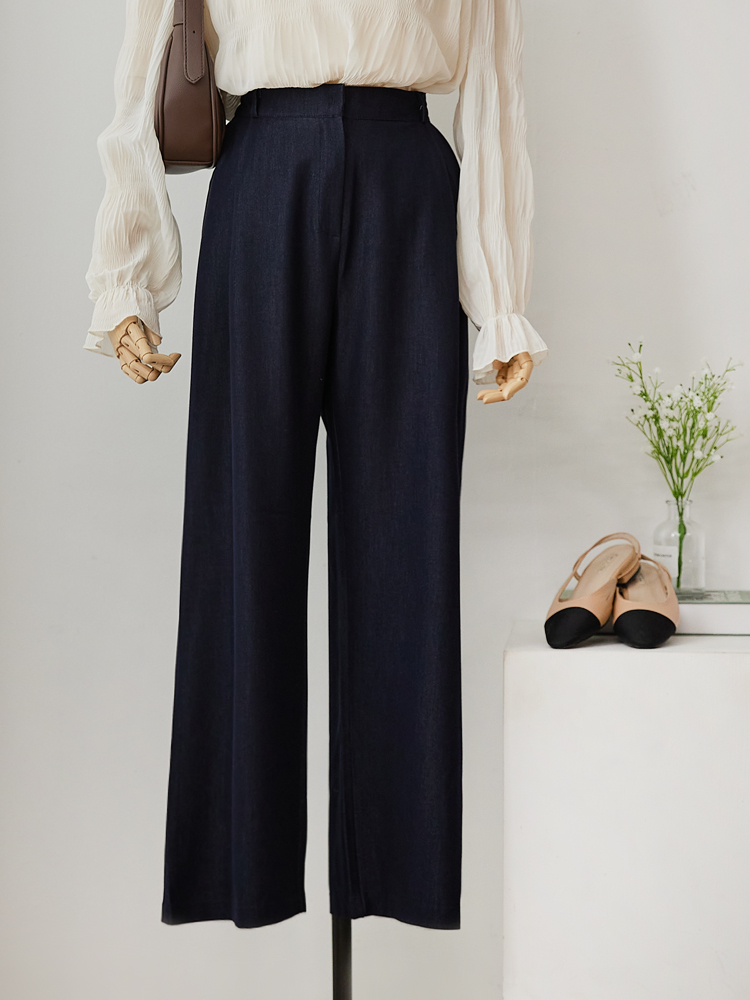 쿠오 앤튼 찰랑핏 와이드 데님 슬랙스 - 상세 이미지 5