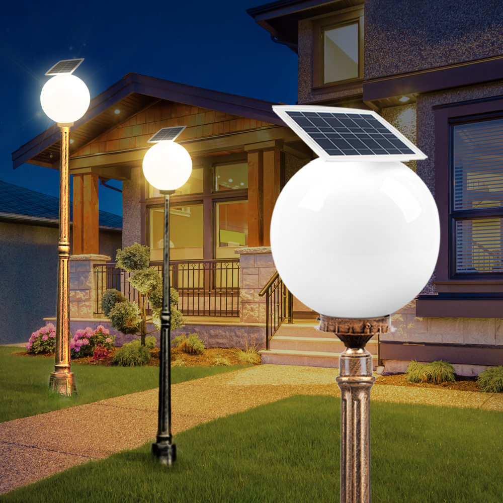 태양광 가로등 LED 정원등 태양열 전구 경관조명 문주 호박등 엔틱 구슬 25호 1.4m