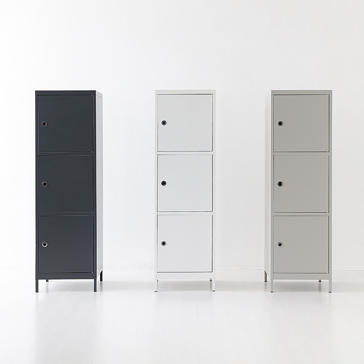 MKB 캐비넷 3문 수납장 479x457x1594mm, 3단, 라이트그레이 3643.4705 - 상세 이미지 4
