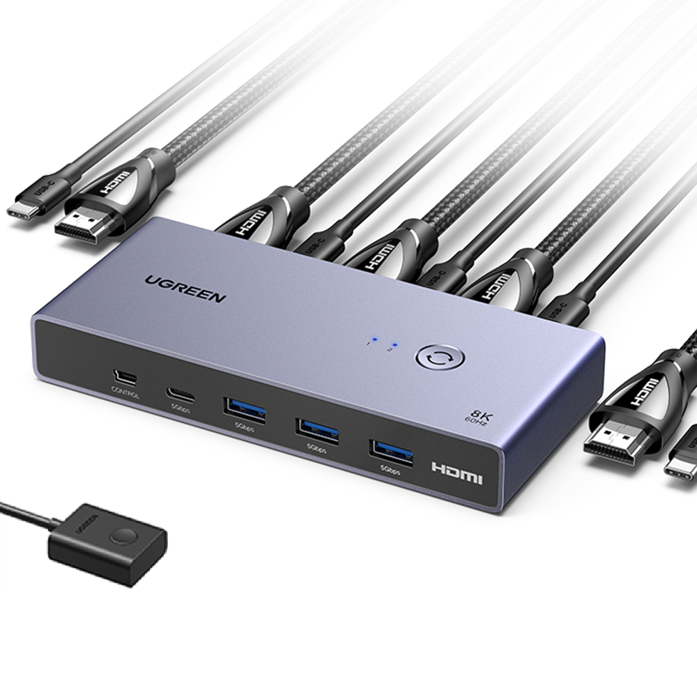 유그린 8K 60Hz HDMI 2.1 USB 멀티허브 KVM 스위치 CM692