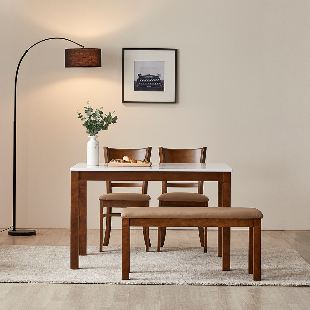 동서가구 캐빈 4인 하이그로시 벤치형식탁세트 DF904510