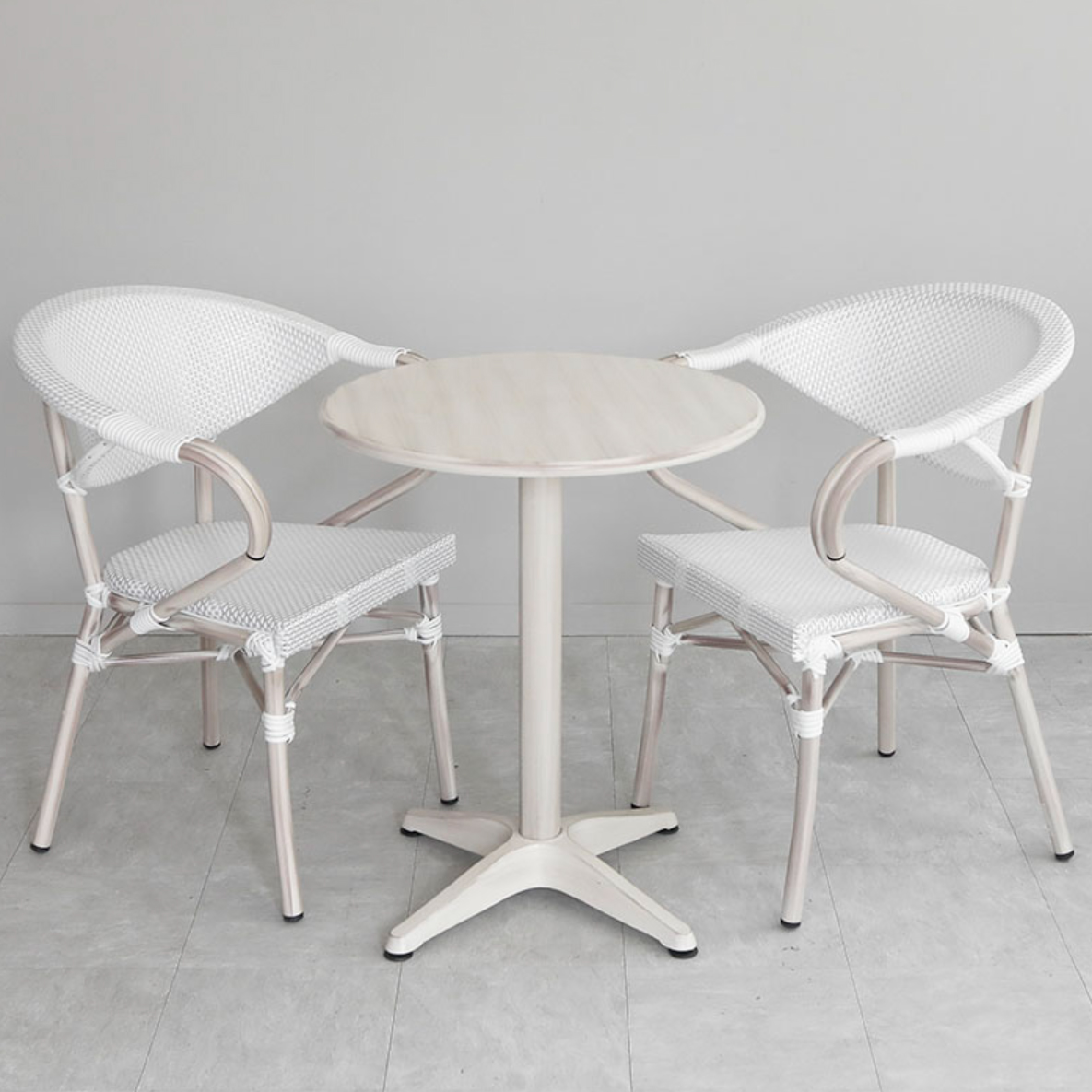 라비에르 카페 야외 테라스 라탄 철제 플라스틱 홈카페 인테리어 체어 테이블 의자 세트A