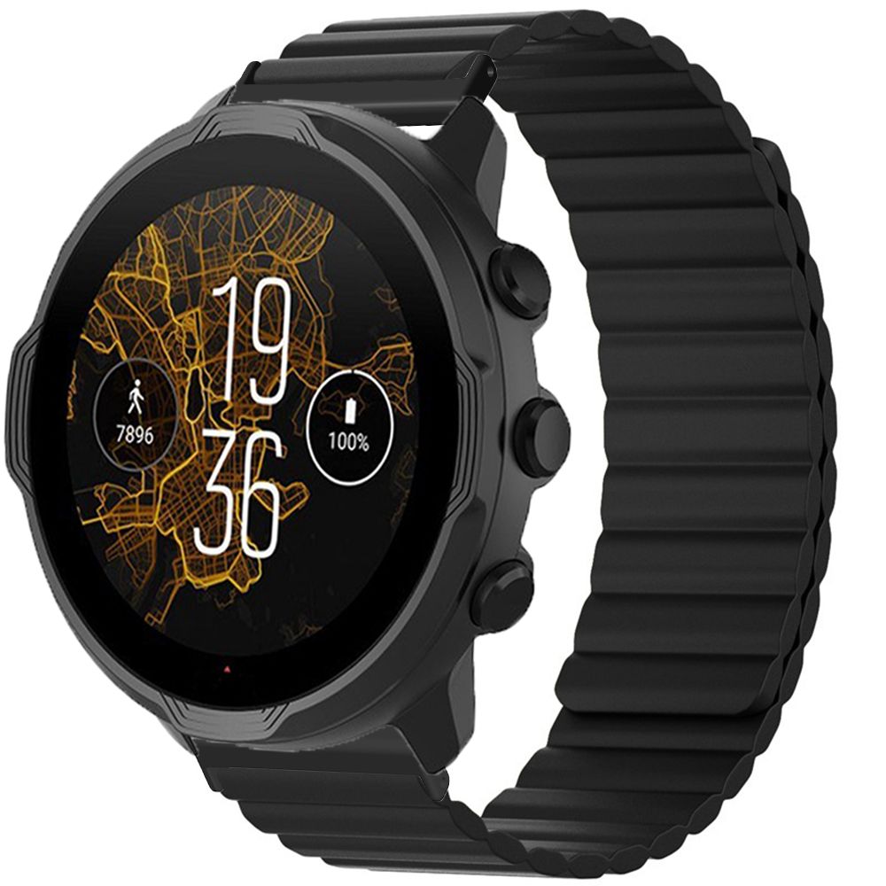 순토 9피크 마그네틱 스트랩 실리콘 투컬러 밴드 블랙 suunto9/suunto7 - 상세 이미지 3