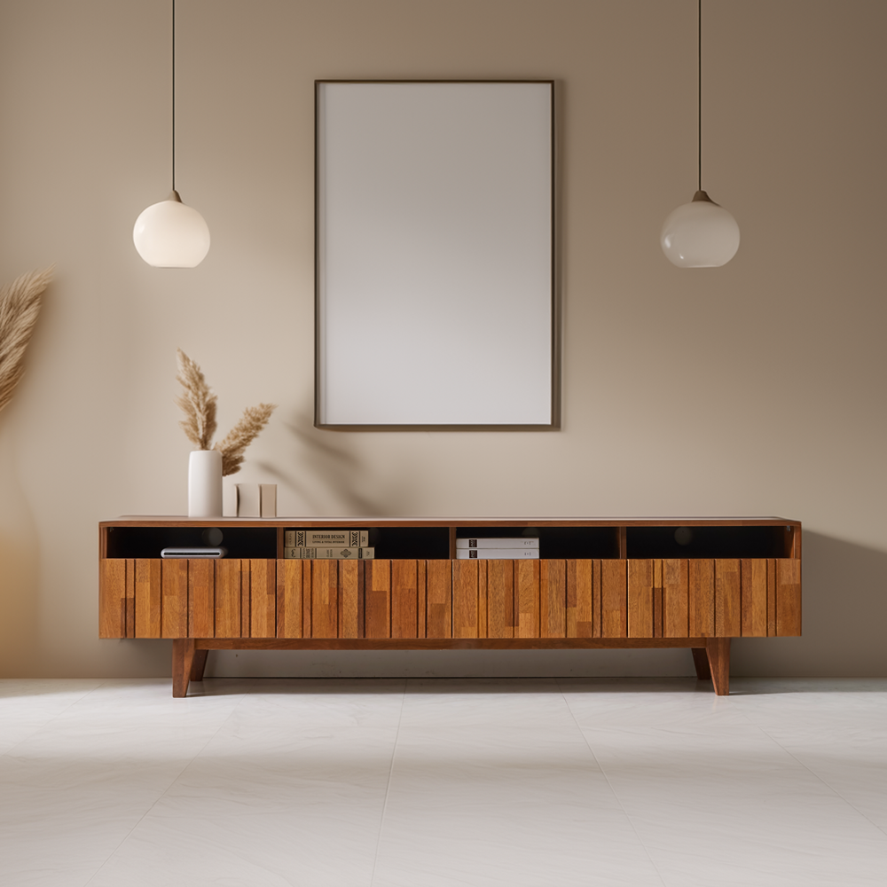 카디프 원목 tv장식장 티비선반 티비장 2000 75인치 85인치