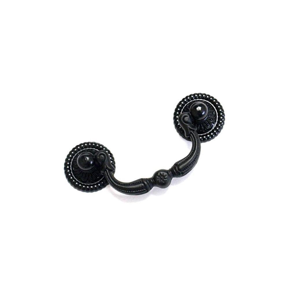 해마형 가구손잡이 서랍손잡이 나사간격 64mm 검정 아연 흑색