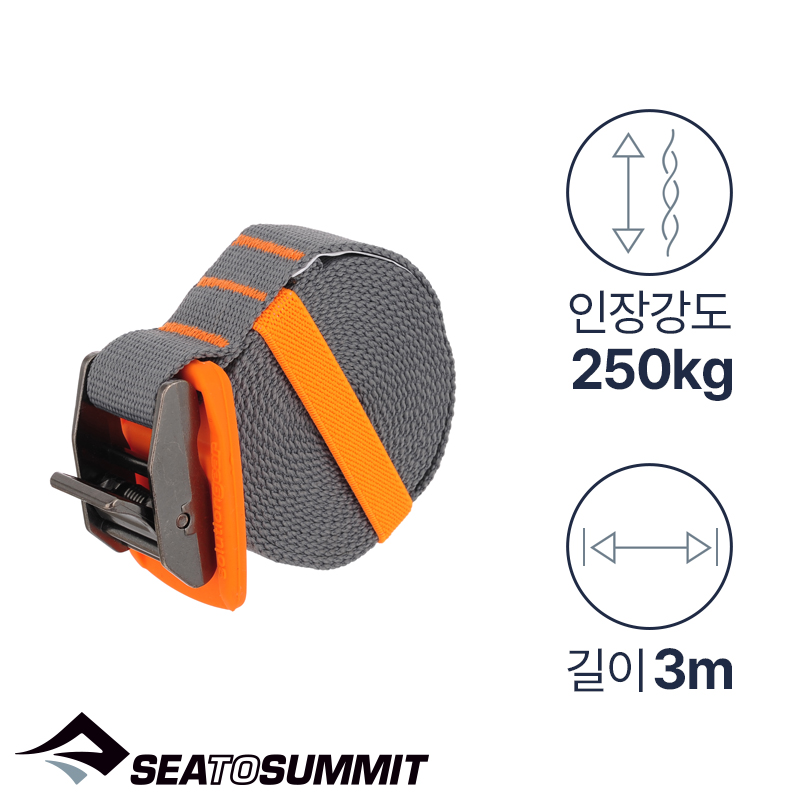 씨투써밋 봄버 타이 다운 3m 오렌지 루프백 카약 차량 렉 고정스트랩 - 상세 이미지 3