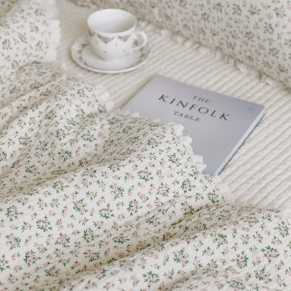 플로흐 감성 워싱 순면 차렵 이불 베개 간절기 여름 호텔 더블 싱글 침구 쁘띠레이스베개 솜포함