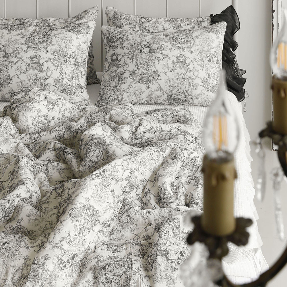 SALE 프렌치 뜨왈 프리미엄 거즈 순면 차렵 베개 간절기 여름 호텔 더블 싱글 이불 침구 쁘띠레이스베개 솜포함