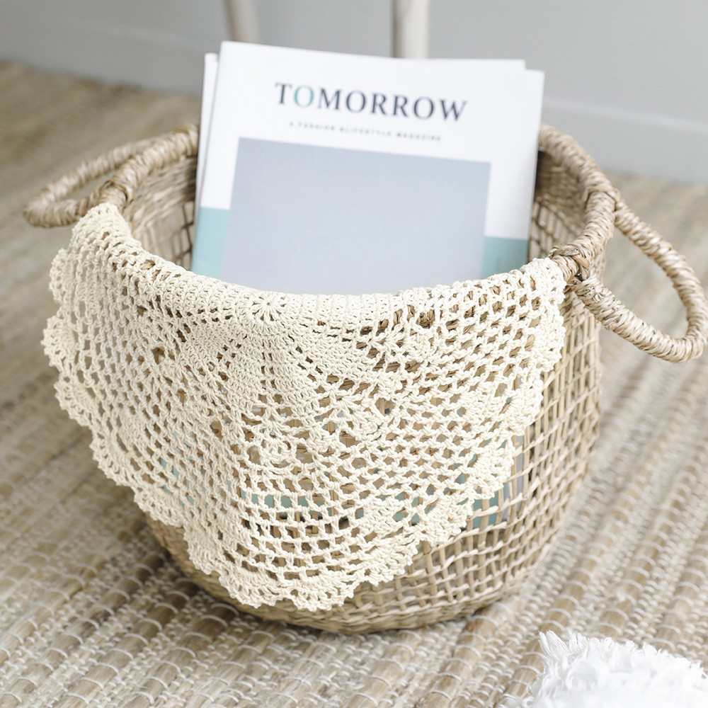 보덴 크로쉐 원형 뜨개 매트 테이블보 S