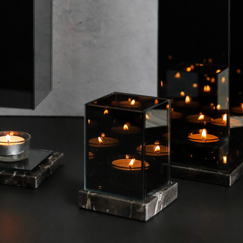 오브제 실버 인테리어 유리 크리스마스 티라이트 양초 양키 캔들 인센스 홀더 워머 용기 S