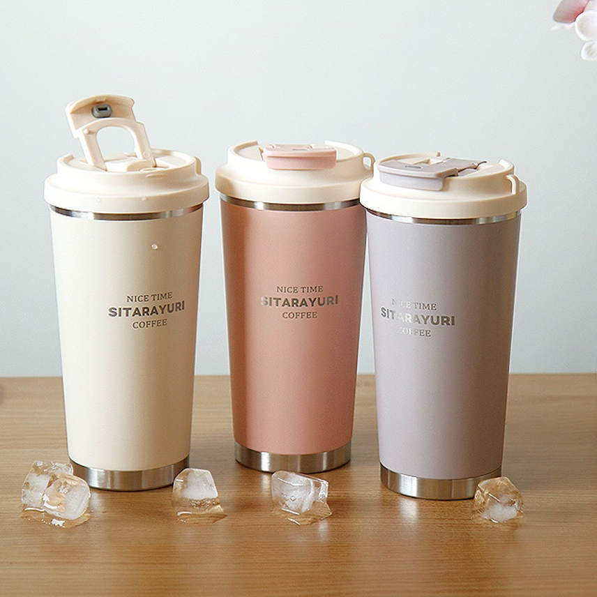 빨대텀블러 손잡이 차텀블러 티망 예쁜 스텐 보온보냉 리유저블컵 560ml - 상세 이미지 2