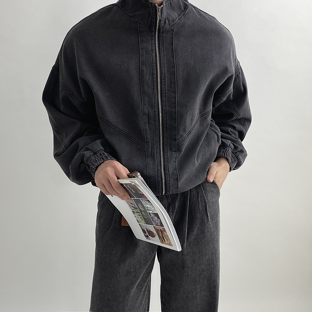남자크롭청자켓 흑청자켓 - 상세 이미지 4