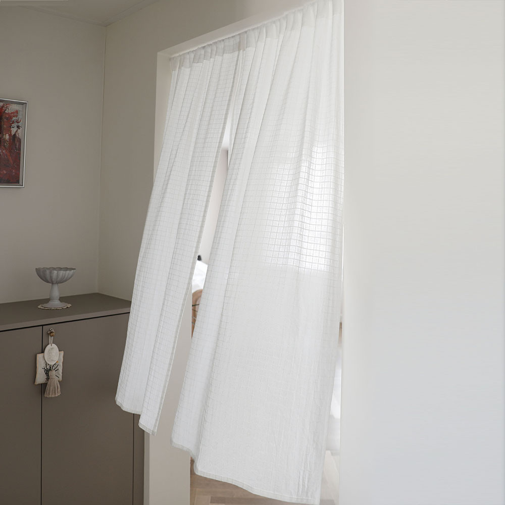 프렌치 소프트 워싱 빈티지 자수 가리개 바란스 커튼 현관 중문 창문 주방 선반 138x40