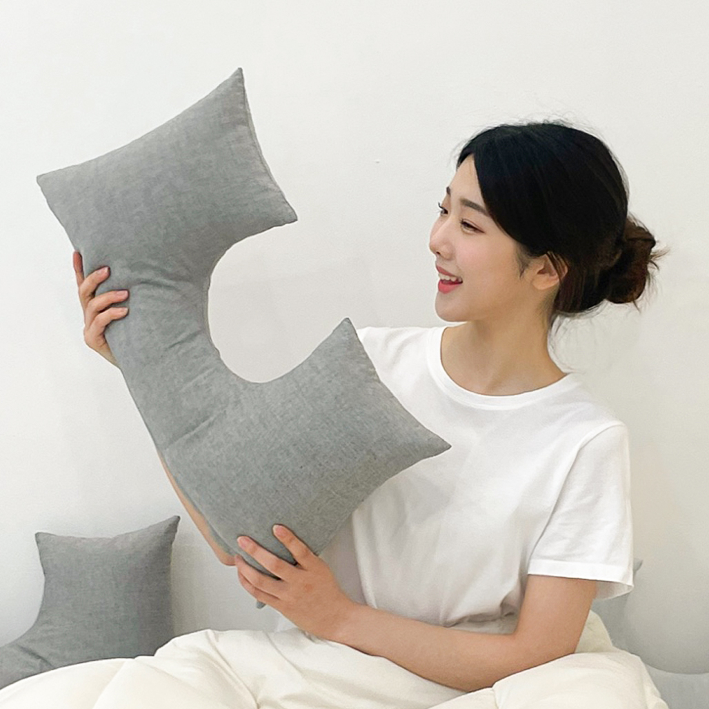 메밀 경추베개 낮은 경추목베개 일자목 목디스크 거북목 베개 잘자유 그레이