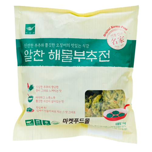 사옹원)알찬)해물부추전1kg(30gX33개)알찬해물부추전1kg(30gX약33개) : 주식회사마켓푸드몰