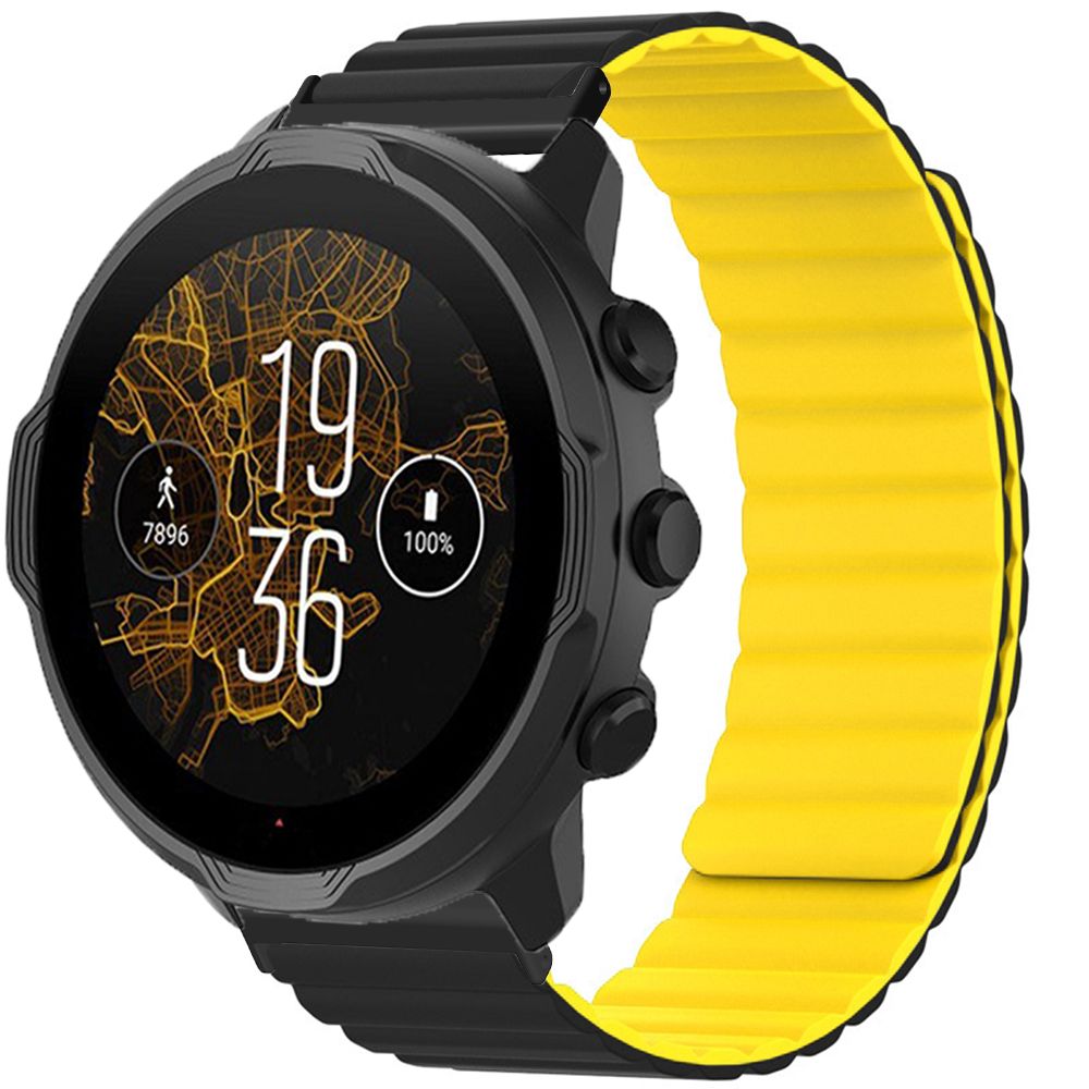 순토 9피크 마그네틱 스트랩 실리콘 투컬러 밴드 블랙 suunto9/suunto7 - 상세 이미지 5