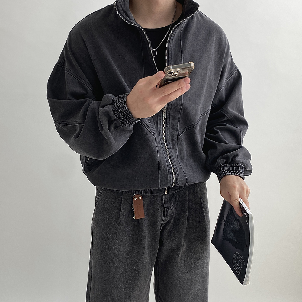 남자크롭청자켓 흑청자켓 - 상세 이미지 3