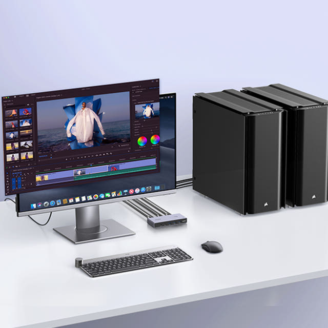유그린 8K 60Hz HDMI 2.1 USB 멀티허브 KVM 스위치 CM692
