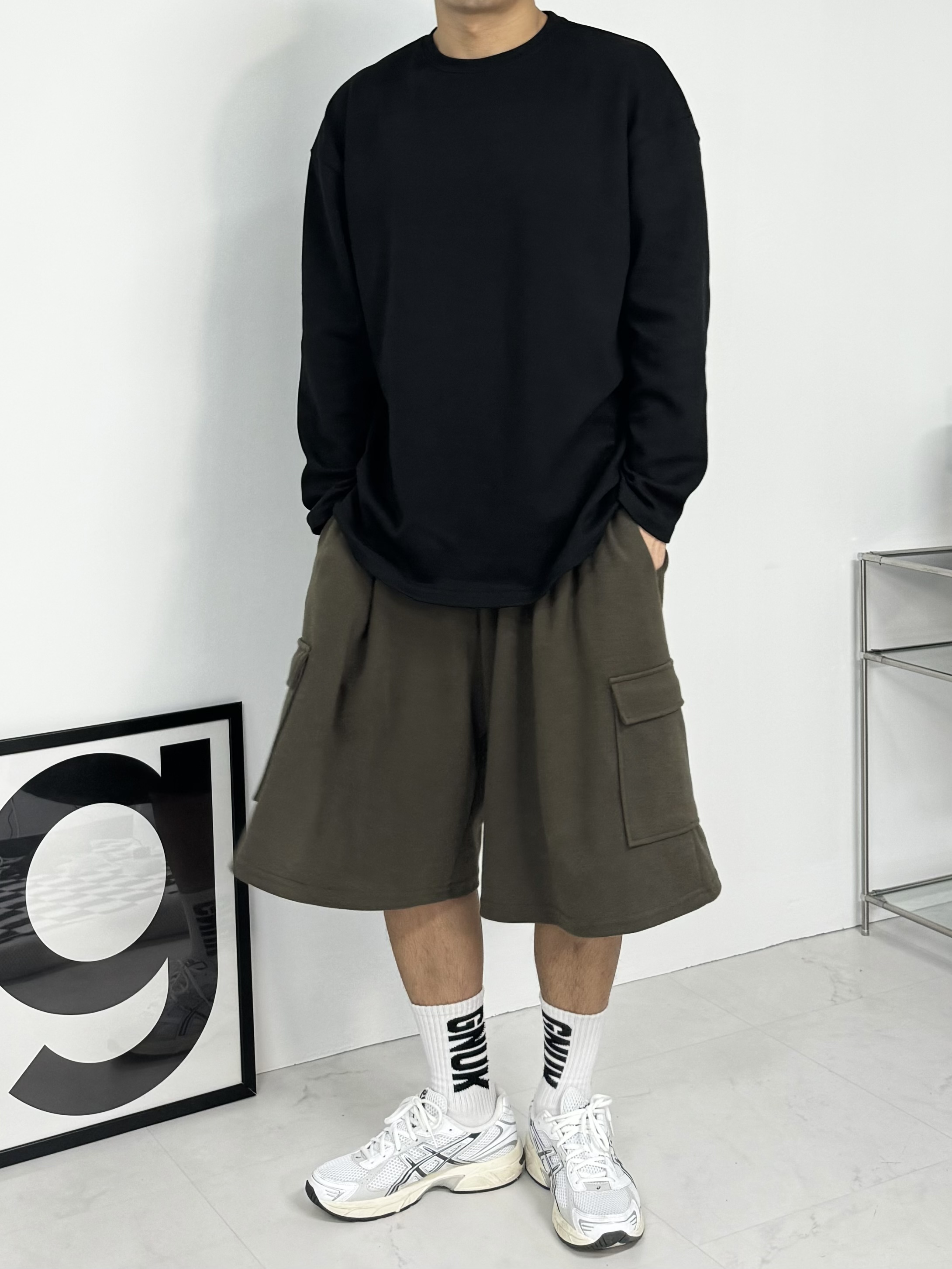 그누크 롱슬리브 오버핏 짐웨어 헬스 루즈핏 오버핏긴팔 티셔츠 짐웨어 3컬러 - 상세 이미지 5