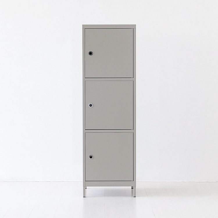 MKB 캐비넷 3문 수납장 479x457x1594mm, 3단, 라이트그레이 3643.4705 - 메인 이미지