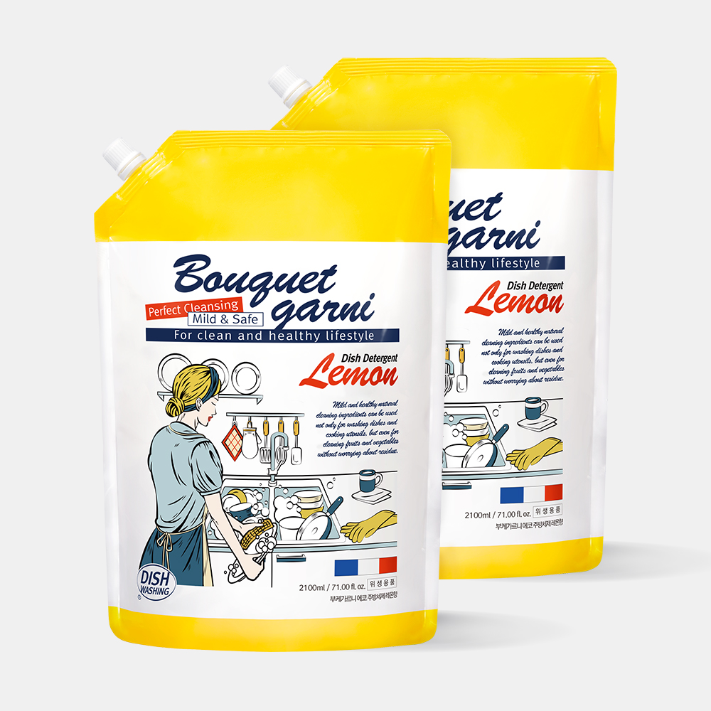 [2개] 부케가르니 에코 주방세제 리필 2.1L 레몬향