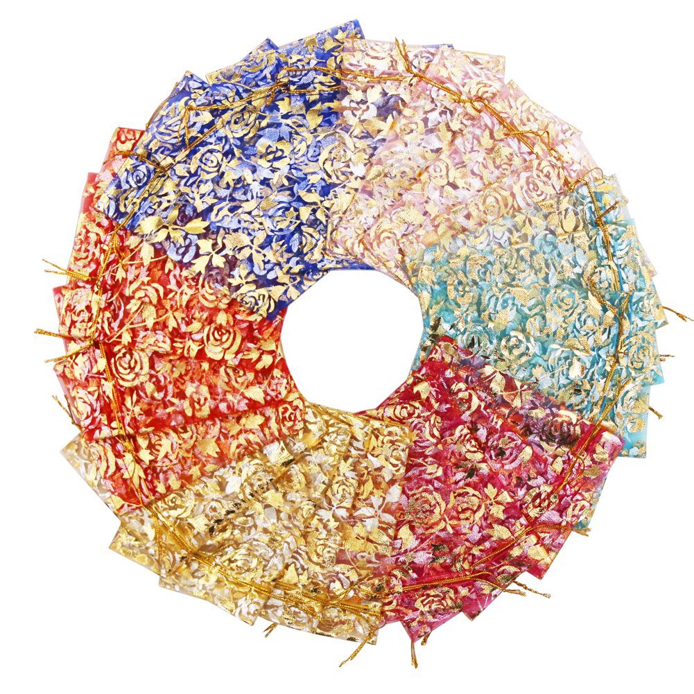 망사주머니 포푸리 13x18cm 선물 포장 장미 복 주머니 - 메인 이미지