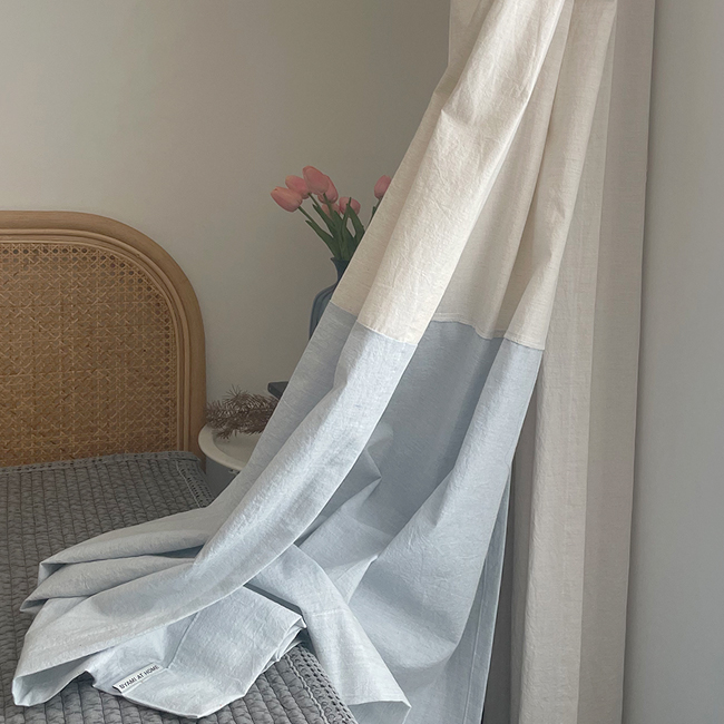 무지 투톤 아이방커튼 여아 남아 맞춤제작 가로150세로150