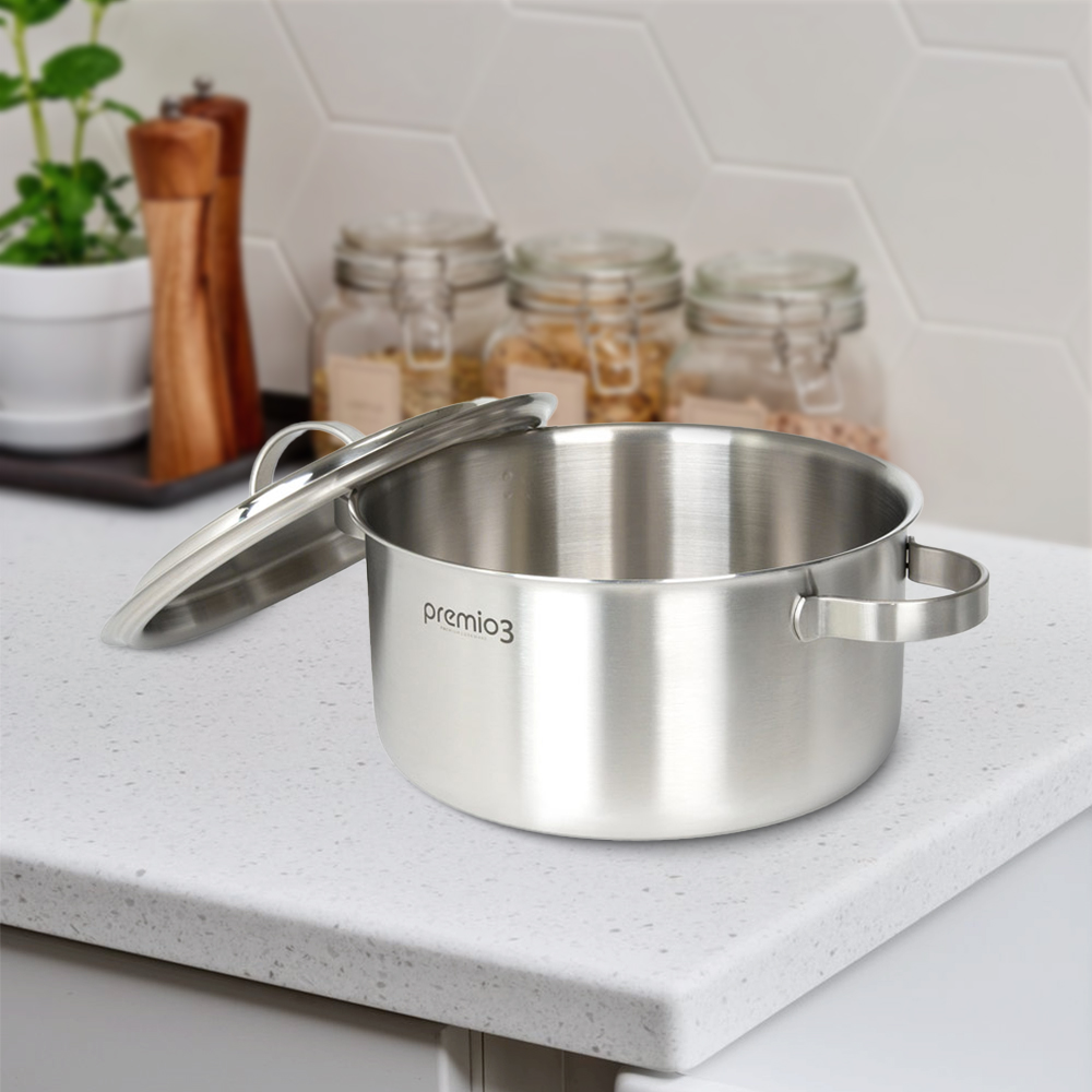 키친아트 프리미오3 통3중 올스텐 냄비 양수 24cm 모든열원 사용가능