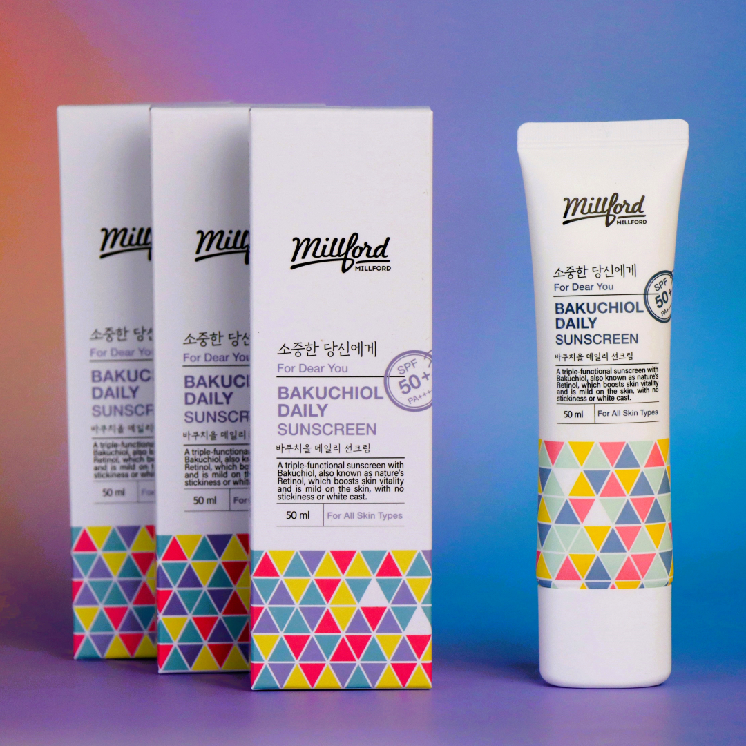 바쿠치올 선크림 SPF50+ PA++++ 눈시림없는 수분선크림 저자극 50ml 밀포드 - 상세 이미지 5