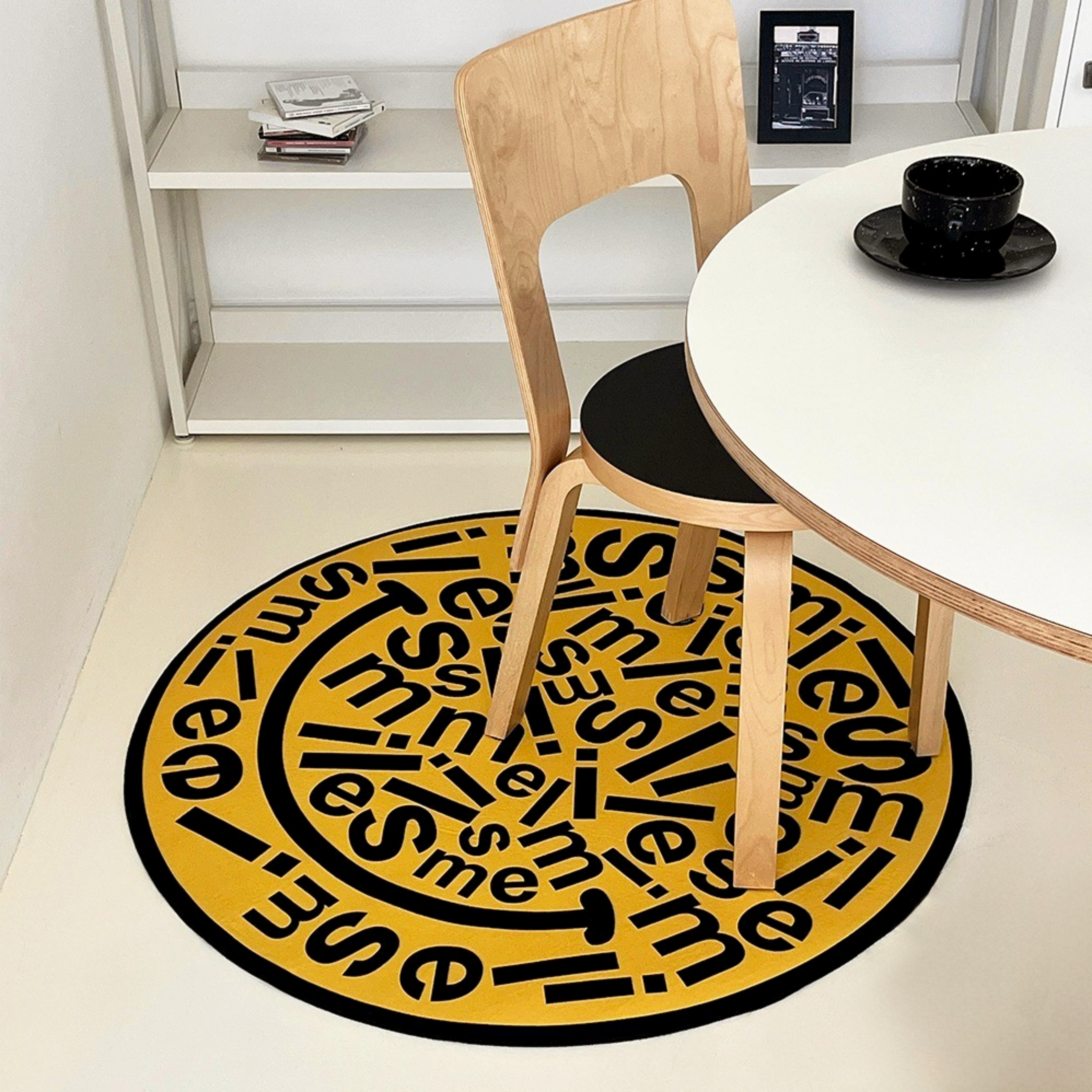 [에모프] 스마일 원형러그 카페트 미니러그 키즈러그