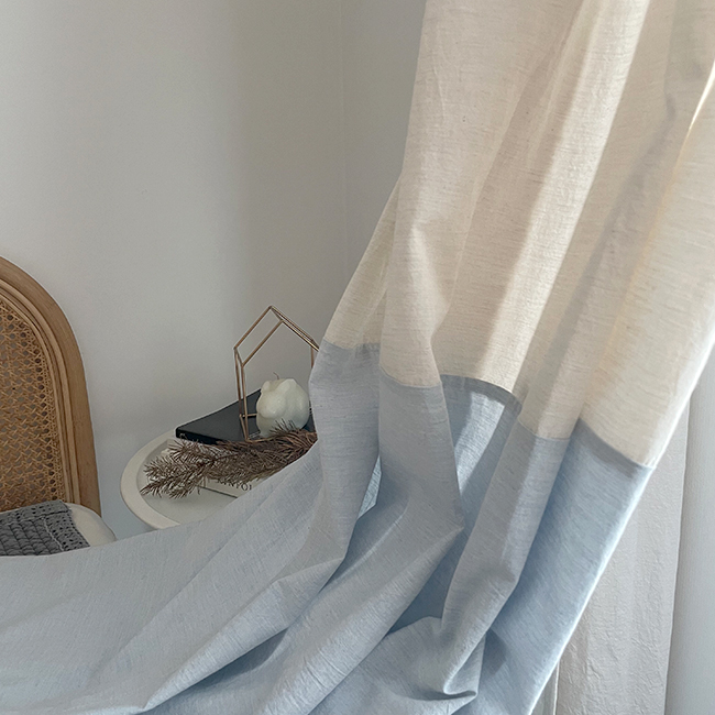 무지 투톤 아이방커튼 여아 남아 맞춤제작 가로150세로150