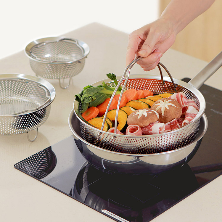 스텐 304 타공 찜기 다용도 스티머 핸들 채반 찜망 찜받침