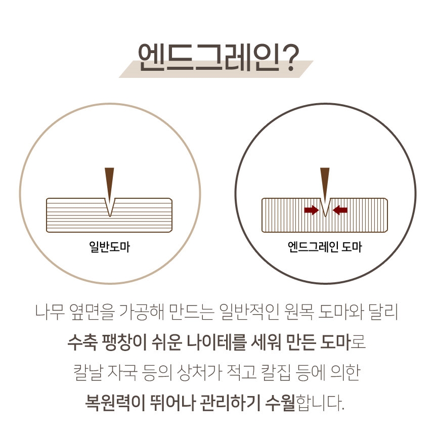 월넛 엔드그레인 도마 프리미엄 원목 옥주부 나무도마 42cm - 상세 이미지 4