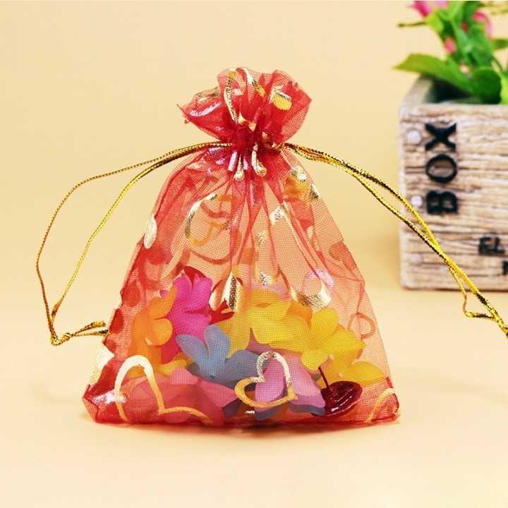 망사주머니 포푸리 11x16cm 선물 포장 하트 복 주머니 - 상세 이미지 2