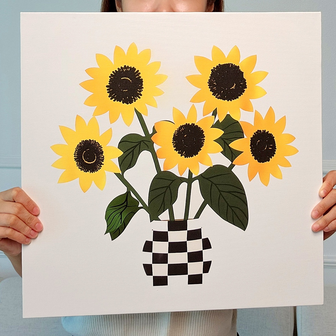 금전 해바라기 45x45cm 캔버스액자 돈들어오는 그림 - 상세 이미지 2