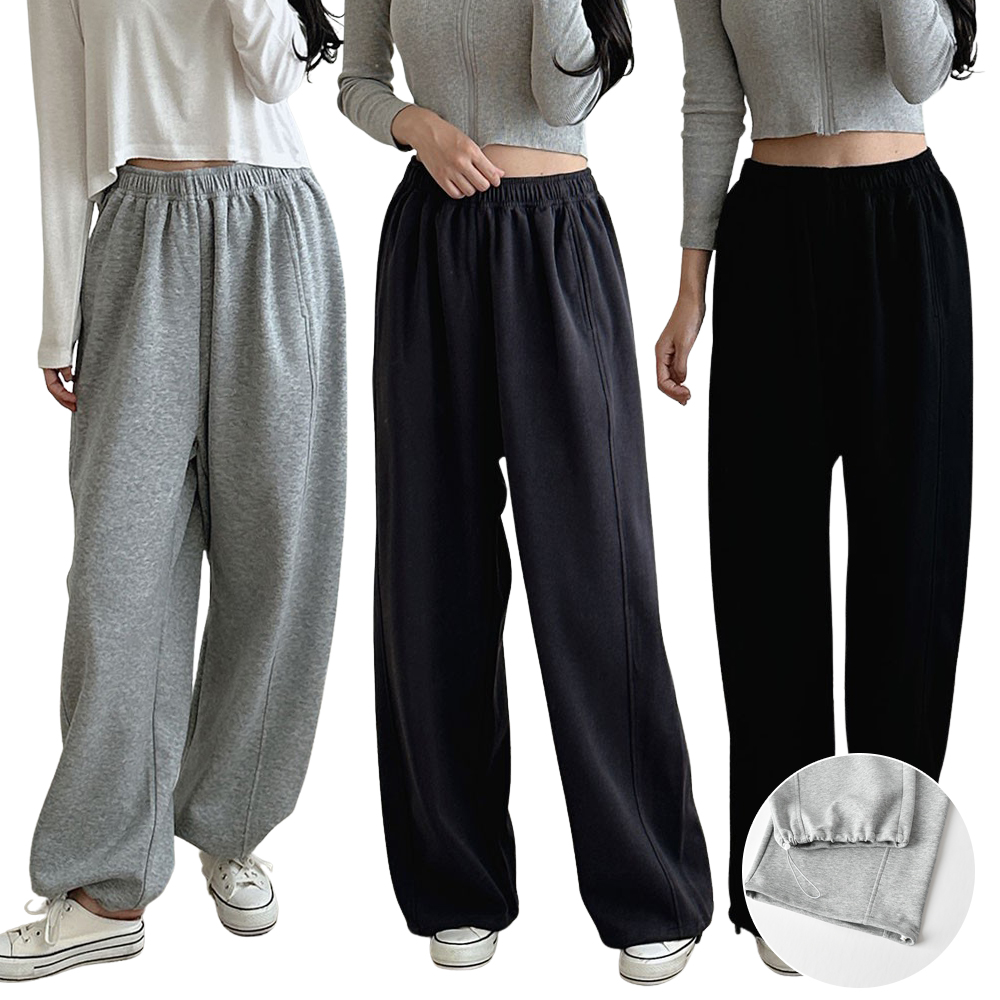 여성 트레이닝 조거팬츠 와이드 3단기장 밴딩 츄리닝 키작녀 빅사이즈 바지
