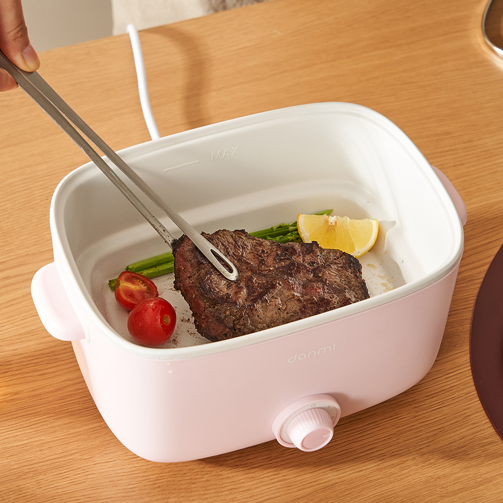 단미 사각 라면포트 멀티쿠커 샤브샤브 여행용 캠핑용 전기 찜기 냄비 2.5L