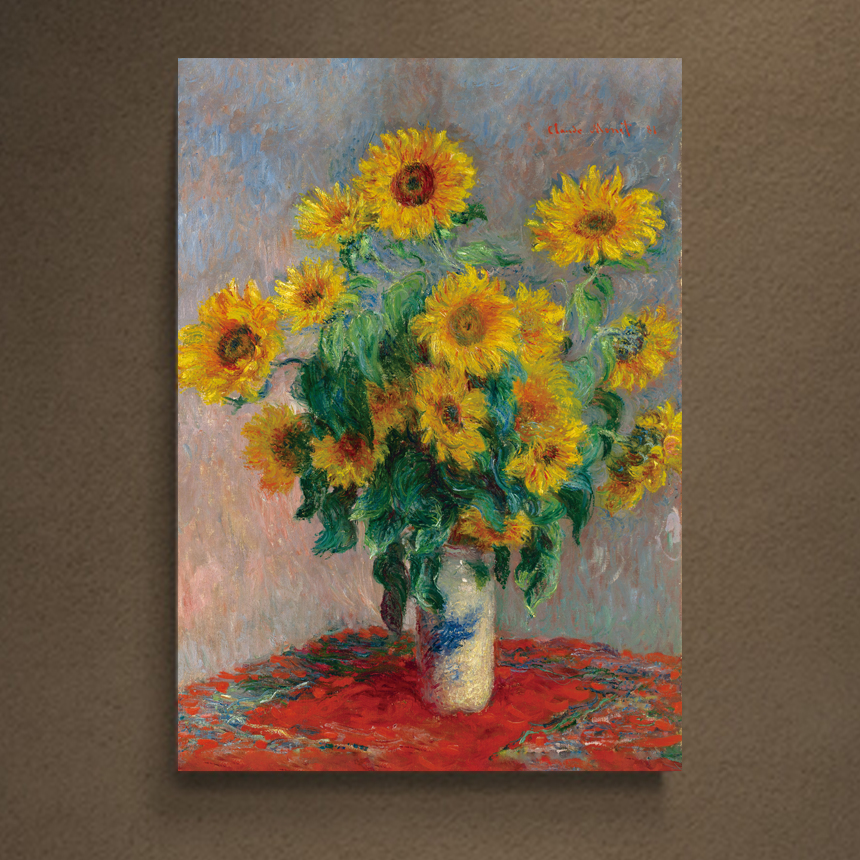 금전 해바라기 80x80cm 캔버스액자 돈들어오는 그림 이미지 7