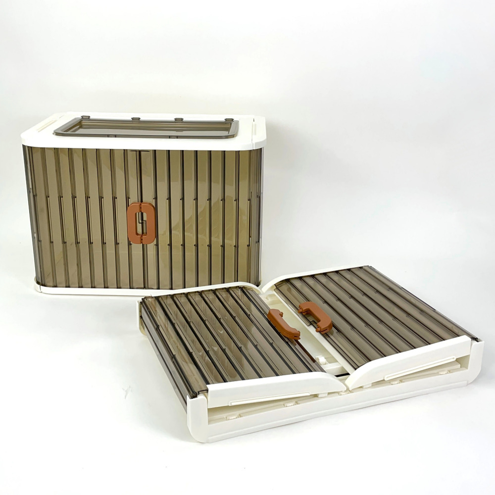 올지 슬라이딩 리빙박스 대형 투명 옷 장난감 수납함 펜트리 정리함 60x37x41cm, 68L, 4개 - 상세 이미지 5