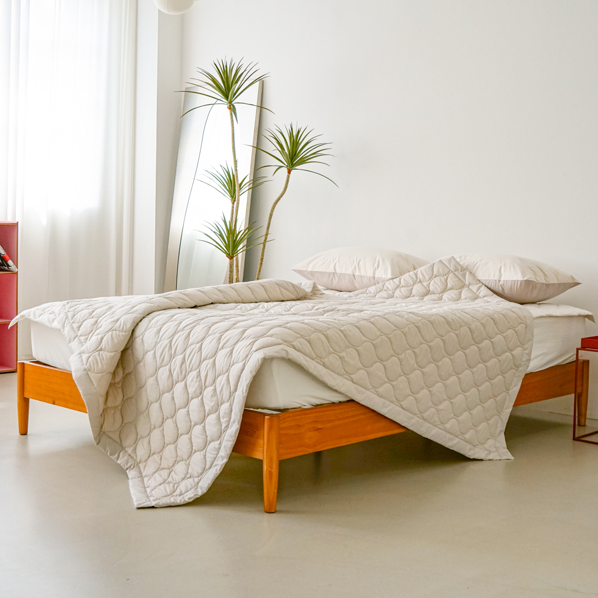 호주산 프리미엄 순면 양모패드 사계절 침대패드 Q