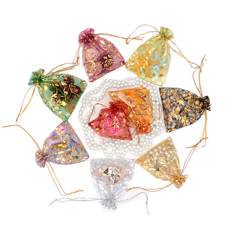 망사주머니 포푸리 17x23cm 선물 포장 장미 복 주머니 - 상품 이미지