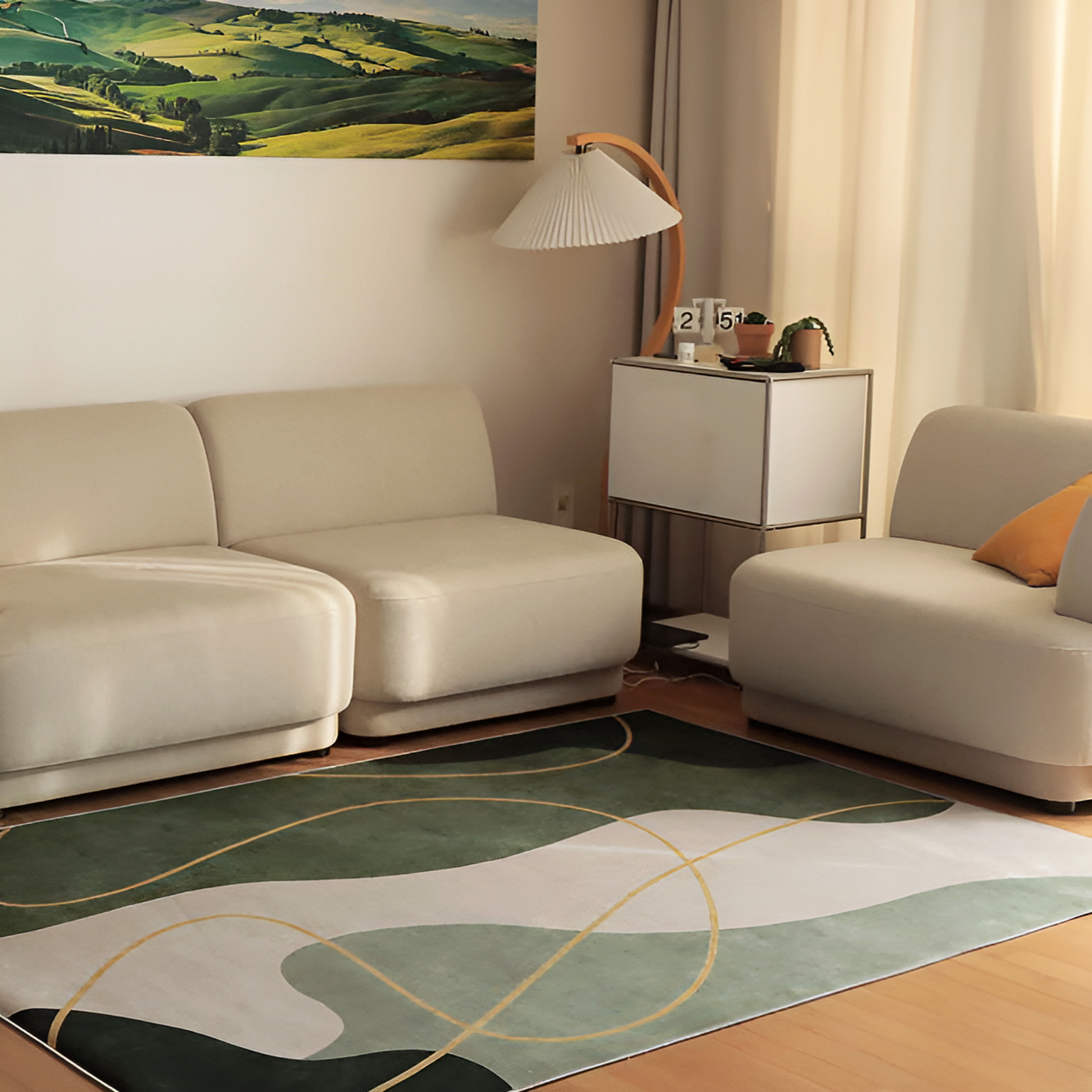 [에모프] 잔디 러그 거실 카페트 단모러그 고양이러그 140x200