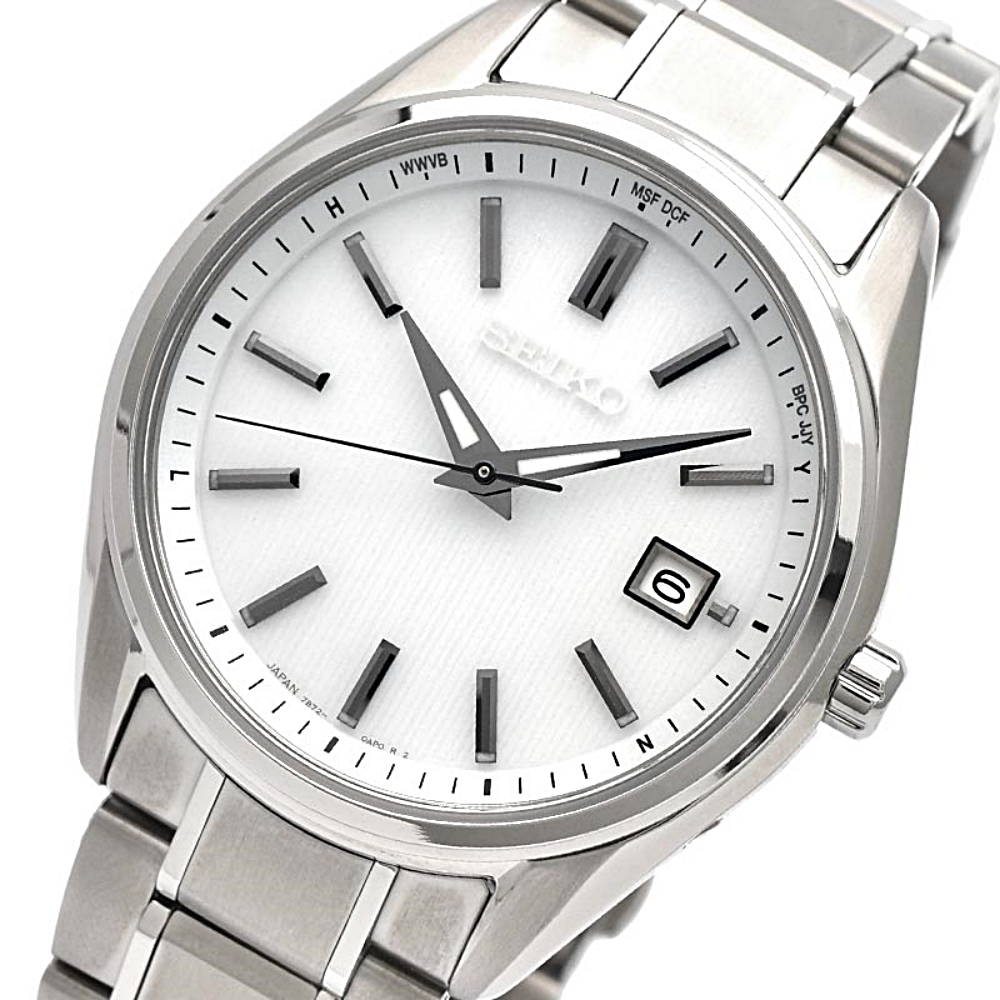 세이코 SEIKO 솔라 티타늄 흰판 남성 손목 시계 SBTM337 - 메인 이미지