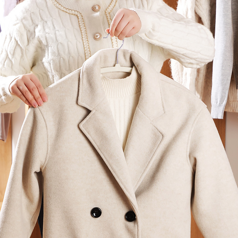 에이비박스 어깨뿔방지 논슬립 라운드 멀티 벨벳 옷걸이 블랙, 10개