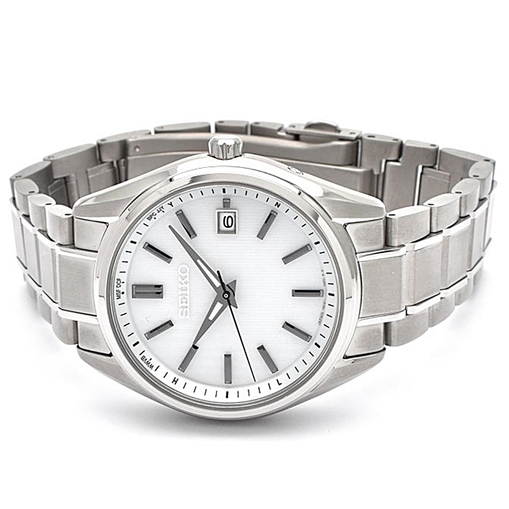 세이코 SEIKO 솔라 티타늄 흰판 남성 손목 시계 SBTM337 - 상세 이미지 4
